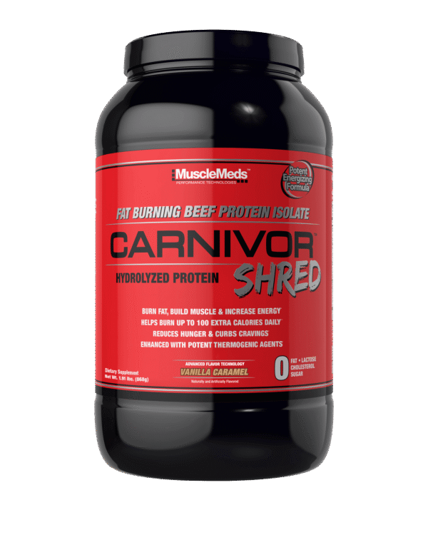 MuscleMeds Carnivor Shred Fat Burning Beef Protein 1kg Isolate Vanilla Caramel 1.91lbs